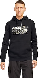 Jack&Jones Logo 12261670 Kapüşonlu Erkek Sweatshirt