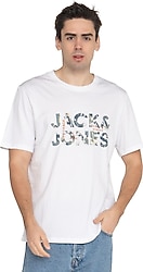Jack&Jones Techlogo 12215700 Kısa Kollu Bisiklet Yaka Erkek Tişört