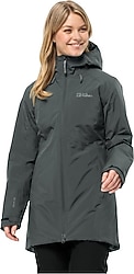 Jack Wolfskin Heidelstein 1115681-4136 Kapüşonlu Yeşil Kadın Mont