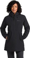 Jack Wolfskin Heidelstein 1115681-6000 Kapüşonlu Siyah Kadın Mont