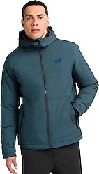 Jack Wolfskin Pamir A65048-C0539 Kapüşonlu Mavi Erkek Mont
