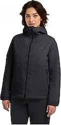 Jack Wolfskin Pamir A65092-6000 Kapüşonlu Siyah Kadın Mont