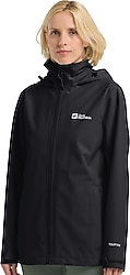Jack Wolfskin Trailtime 2L A63902-6000 Kapüşonlu Siyah Kadın Yağmurluk