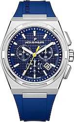 Jacques Philippe Aurora Chrono JPQGC411432 Silikon Kordon Mavi Erkek Kol Saati