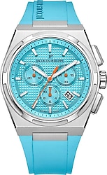 Jacques Philippe Aurora Chrono JPQGC411432LB Silikon Kordon Turkuaz Erkek Kol Saati