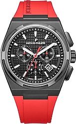 Jacques Philippe Aurora Chrono JPQGC411841XR Silikon Kordon Kırmızı Erkek Kol Saati