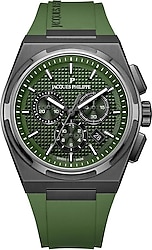 Jacques Philippe Aurora Chrono JPQGC4184XXG Silikon Kordon Yeşil-Siyah Erkek Kol Saati