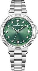 Jacques Philippe Novellus JPQLS4513X6S Çelik Kordon Yeşil Kadın Kol Saati