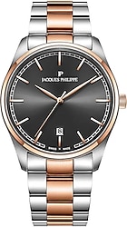Jacques Philippe Odina JPQGS627348 Çelik Kordon Rose Gold-Siyah Erkek Kol Saati