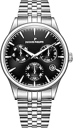 Jacques Philippe Planum Full Date JPQGC671316 Çelik Kordon Siyah Erkek Kol Saati