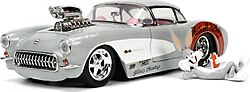 Jada Bugs Bunny Figür ve Looney Tunes 1967 Chevy Corvette 1:24 Model Araba 253255041