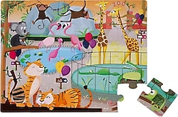 Janod Dokun Hisset Puzzle Hayvanat Bahçesi 20 Parça