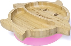 Jellyboon Bambu Köpek Balığı Vakumlu Tabak Pembe