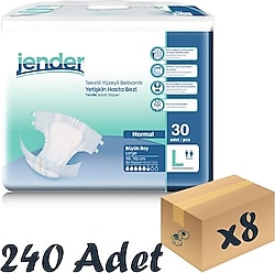 Jender Belbantlı Büyük Boy L 30'lu 8 Adet Hasta Bezi