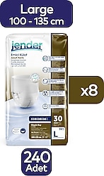 Jender Emici Külot Büyük Boy L 30'lu 8 Adet Hasta Bezi