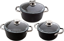 Jumbo Darci Black 3'lü Midi Tencere Seti