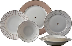 Jumbo Navy Bej 24 Parça 6 Kişilik Yemek Takımı