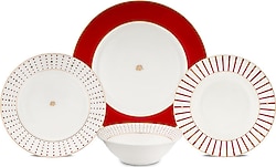 Jumbo Navy Kırmızı 24 Parça 6 Kişilik Yemek Takımı