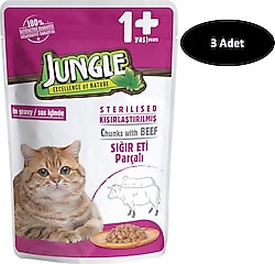 Jungle Kısırlaştırılmış 100 gr 3'lü Yetişkin Kedi Konservesi