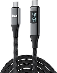 Juo JCB1G242 240 W 2 m Led Ekranlı Type-C to Type-C Görüntü ve Hızlı Şarj Kablosu
