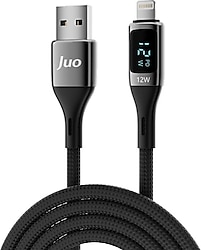 Juo JCBL122 12 W 2 m Led Ekranlı USB to Lightning Hızlı Şarj Kablosu