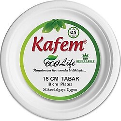 Kafem 18 cm Ekolojik Karton Tabak 25'li