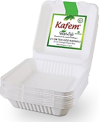Kafem 21 cm Ekolojik Tek Göz Kapaklı Karton Tabak 25'li