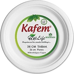 Kafem 26 cm Ekolojik Karton Tabak 25'li