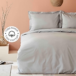 Karaca Home Back To Basic Gri Pamuk Çift Kişilik Nevresim Takımı