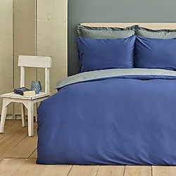 Karaca Home Basic Lacivert Petrol Çift Taraflı Çift Kişilik Nevresim Takımı