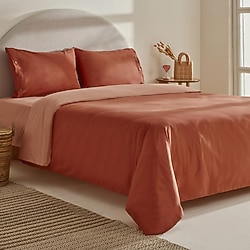 Karaca Home Basis Terracotta Çift Kişilik Nevresim Takımı