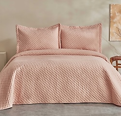 Karaca Home Breeze Soft Somon Çift Kişilik Yatak Örtüsü Takımı