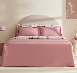 Karaca Home Cool Touch Stripe Gül Kurusu Çift Kişilik Nevresim Takımı