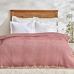 Karaca Home Flow Kırmızı Ekose Waffle Tek Kişilik Pike 160x230 cm