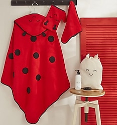 Karaca Home Little Ladybug 3'lü Bebek Havlu Kundak Kese Seti