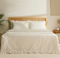 Karaca Home Maye Beyaz Fırfırlı Çift Kişilik Pike
