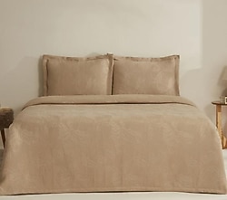 Karaca Home Olivia Bej Çift Kişilik Yatak Örtüsü Takımı