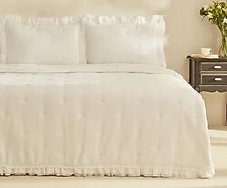Karaca Home Perios Spring Fırfırlı Beyaz Çİft Kişilik Comfort Set