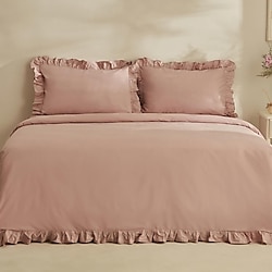 Karaca Home Pure Ruffle Pudra Çift Kişilik Nevresim Takımı