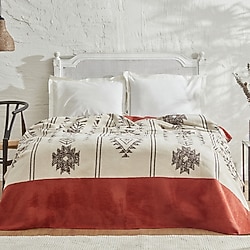 Karaca Home Raya Kiremit 200x220 cm Pamuk Çift Kişilik Battaniye