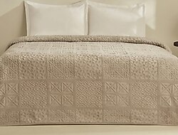 Karaca Home Rita Açık Gri Emboss 200x220 cm Tek Kişilik Battaniye