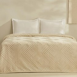 Karaca Home Rita Ekru Emboss 200x220 cm Tek Kişilik Battaniye