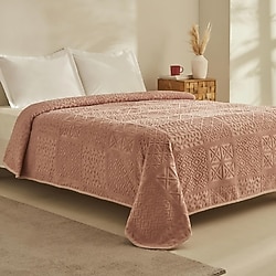 Karaca Home Rita Pudra Emboss 200x220 cm Tek Kişilik Battaniye