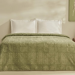 Karaca Home Rita Yeşil Emboss 200x220 cm Tek Kişilik Battaniye
