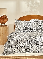 Karaca Home Tiles Çift Kişilik Yatak Örtüsü Takımı