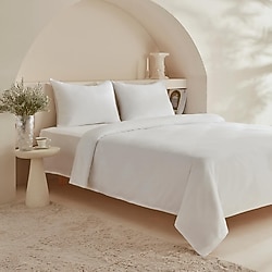 Karaca Home White Collection Vinas Beyaz Saten Çift Kişilik Nevresim takımı
