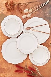 Karaca Almond Rose Line 24 Parça 6 Kişilik Yemek Takımı