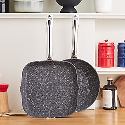 Karaca Bio Granit Navy Stone Wok ve Izgara Tavası