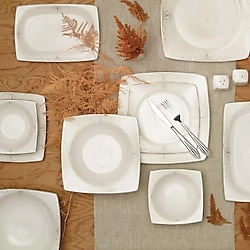 Karaca Branco Kare 57 Parça 12 Kişilik Yemek Takımı