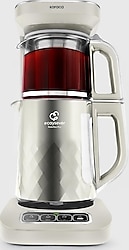 Karaca Çaysever Robotea Pro Quartz 4in1 2500 W Creamy Konuşan Cam Demlikli Çay Makinesi